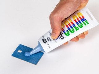 A blue colored tube of ColorFlex.