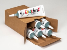 A case of ColorFlex II adhesive sealant in 4-ounce tubes.