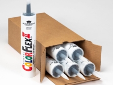 A case of ColorFlex II adhesive sealant in 10.5-ounce cartridges.